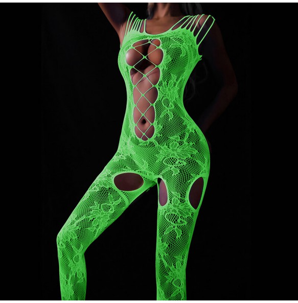 FEE ET MOI - Glow In The Dark Fishnet Bodystocking Dress (7481)